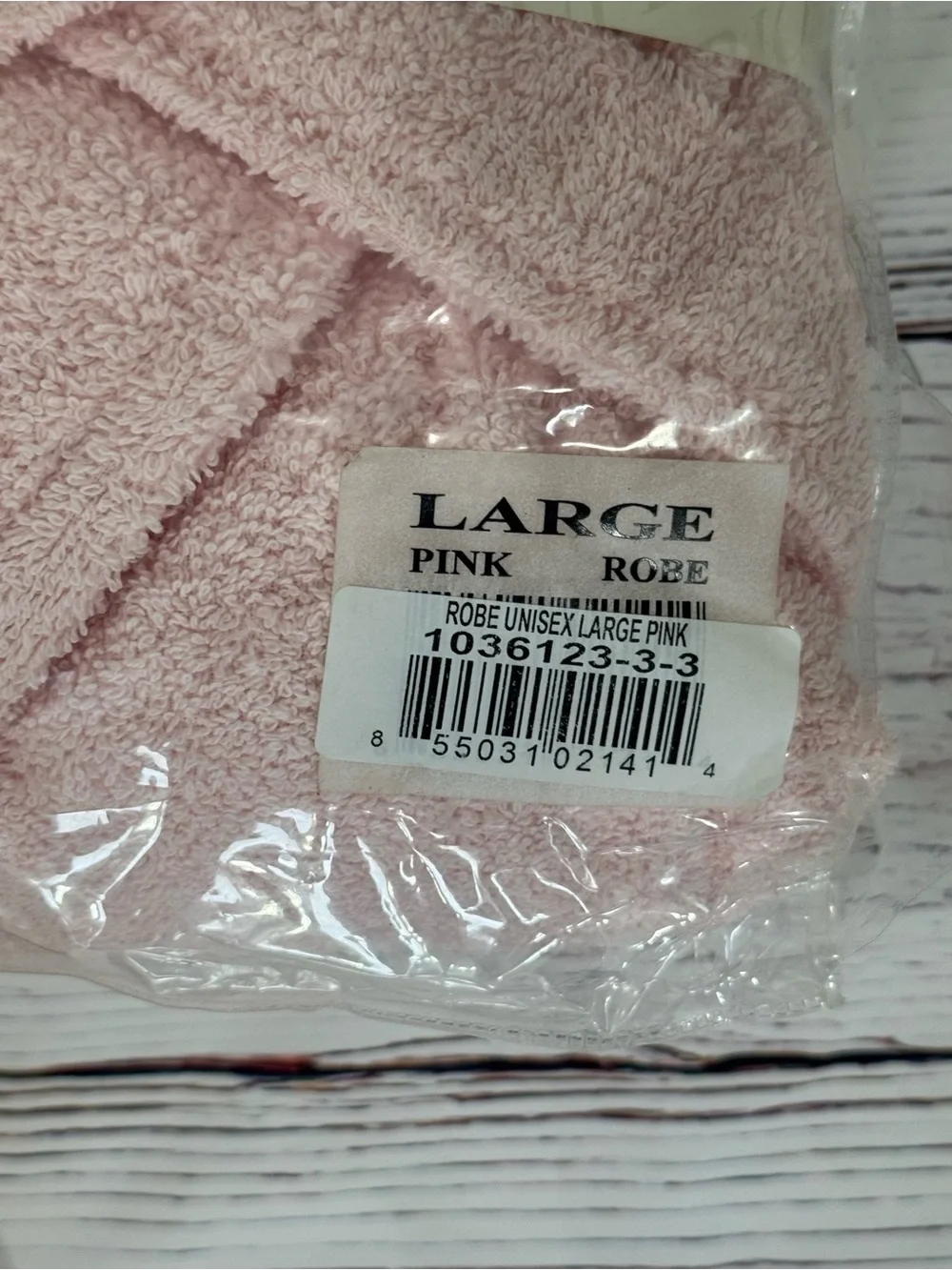Superior Egyptian Cotton Pink Terry Bath Robe - Large